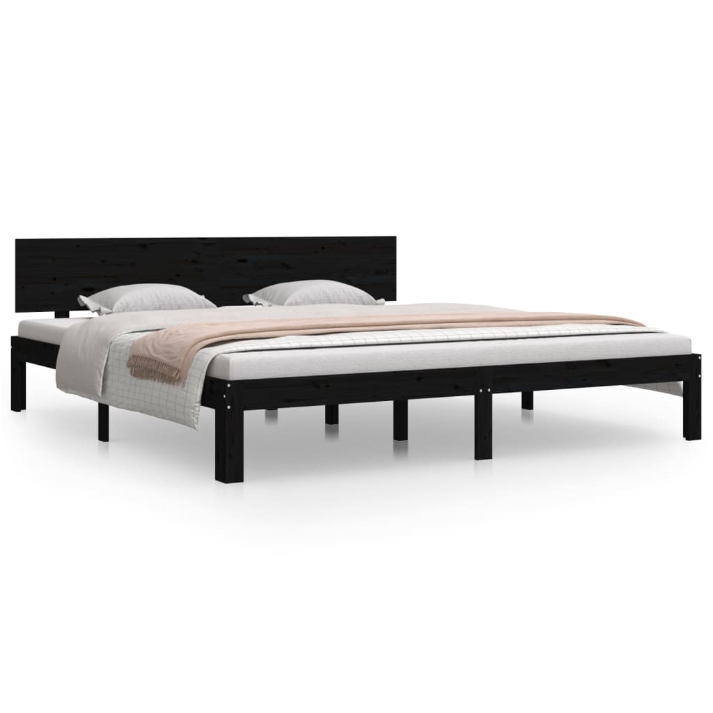 Bed Frame without Mattress Black 180x200cm Super King Size