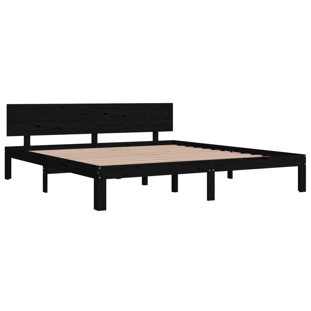 Bed Frame without Mattress Black 180x200cm Super King Size