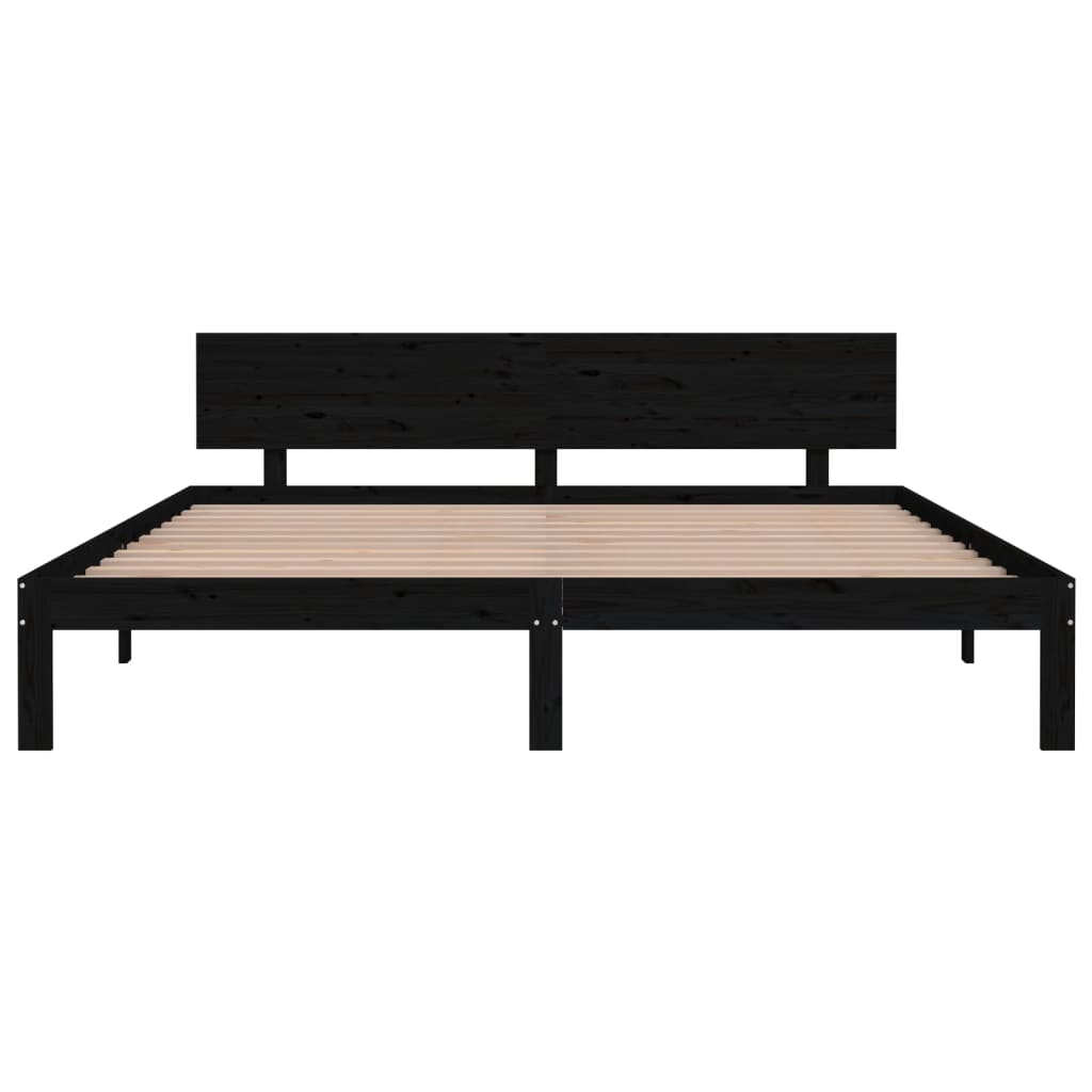 Bed Frame without Mattress Black 180x200cm Super King Size