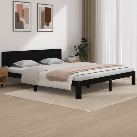 Bed Frame without Mattress Black 180x200cm Super King Size