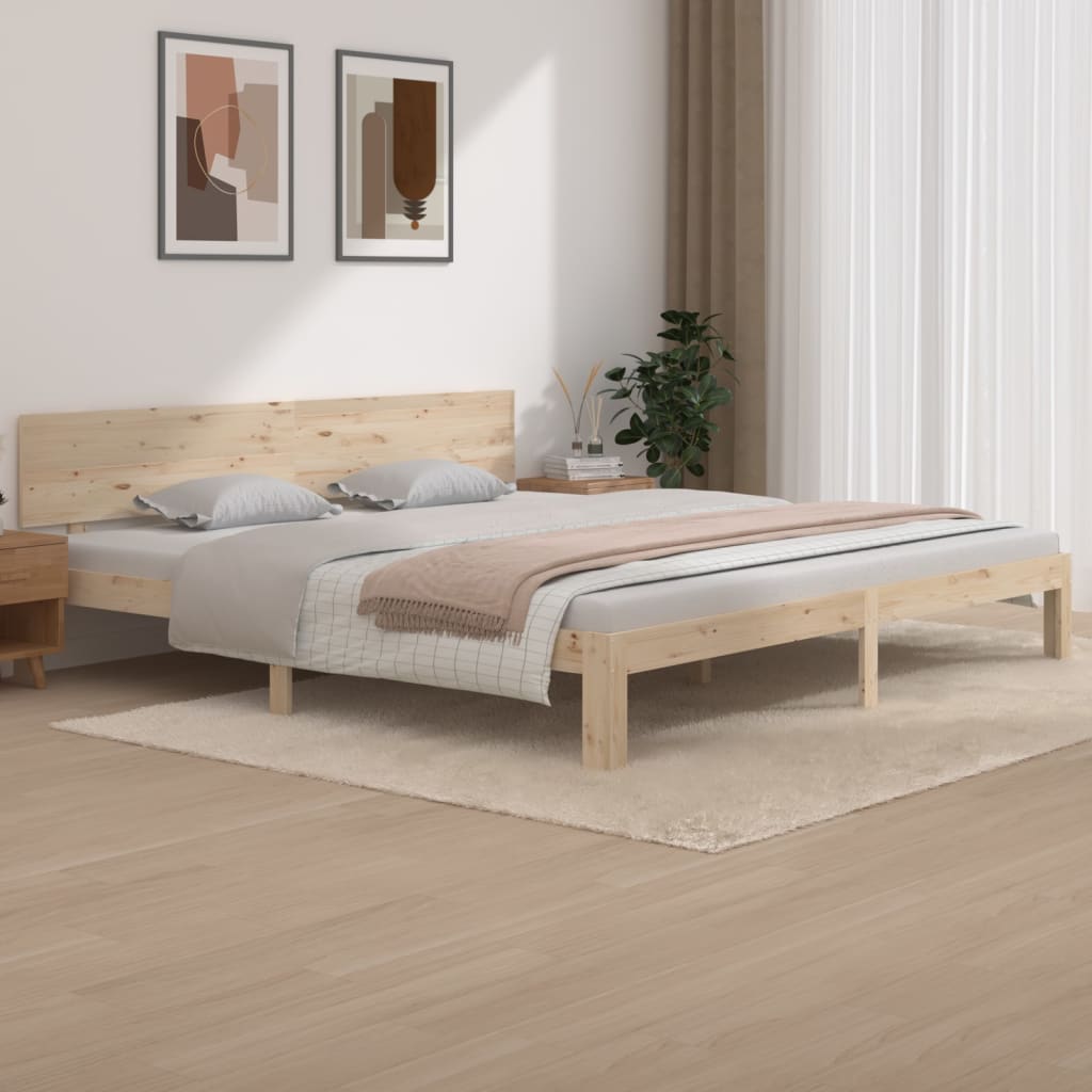 Bed Frame without Mattress Solid Wood Pine 200x200cm