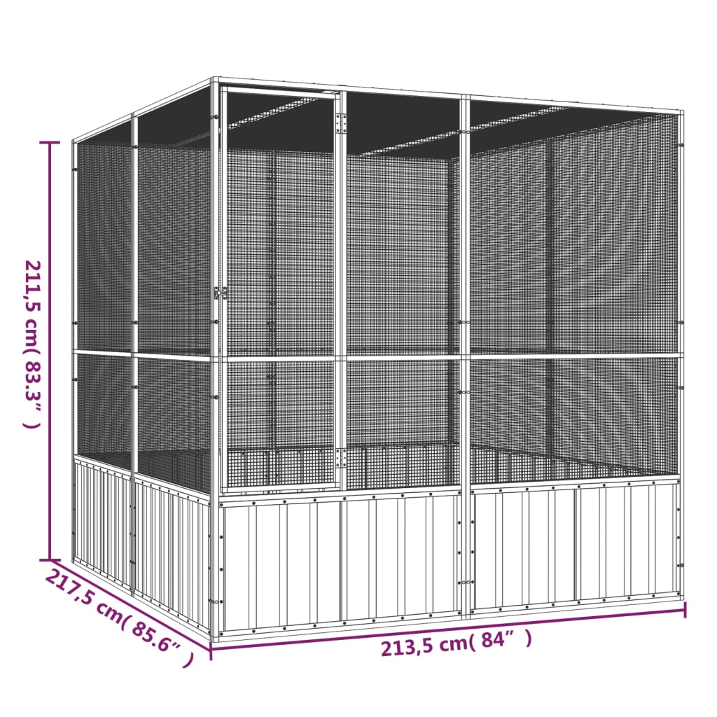 Bird Cage Anthracite 213.5x217.5x211.5 cm Galvanised Steel