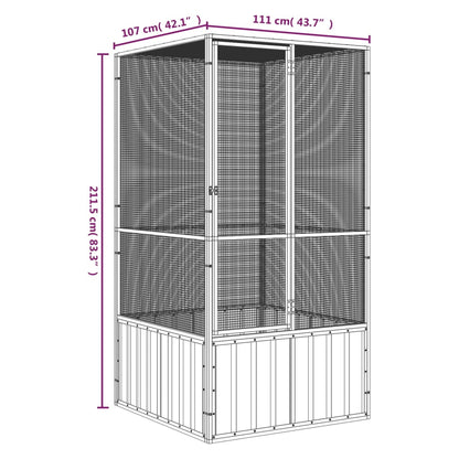 Bird Cage Grey 111x107x211.5 cm Galvanised Steel