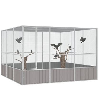 Bird Cage Grey 302.5x324.5x211.5 cm Galvanised Steel