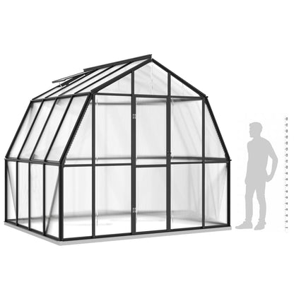 Greenhouse with Base Frame Anthracite 6.43 m² Aluminium