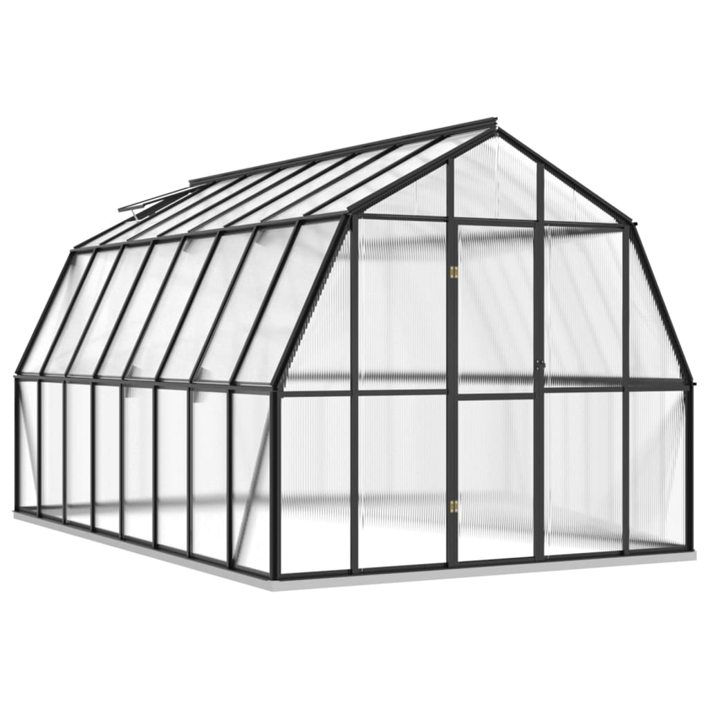 Greenhouse with Base Frame Anthracite 12.63 m² Aluminium