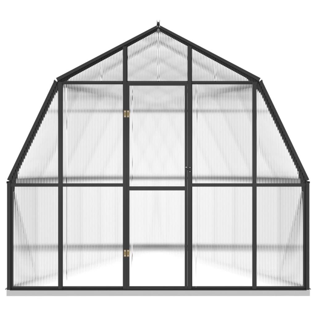 Greenhouse with Base Frame Anthracite 12.63 m² Aluminium