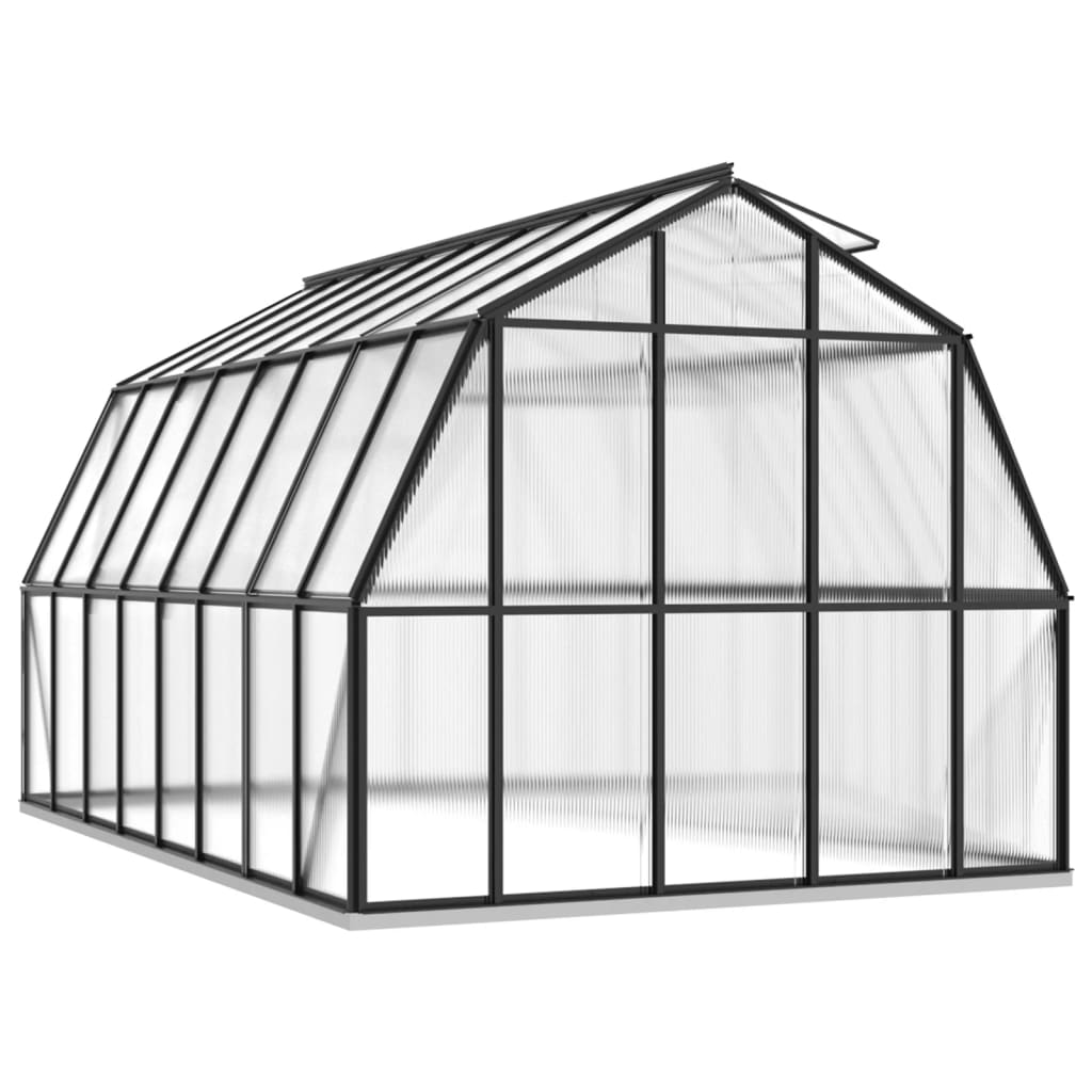 Greenhouse with Base Frame Anthracite 12.63 m² Aluminium