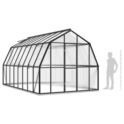 Greenhouse with Base Frame Anthracite 12.63 m² Aluminium