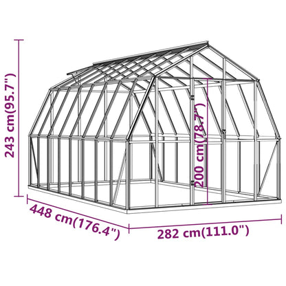 Greenhouse with Base Frame Anthracite 12.63 m² Aluminium