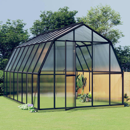 Greenhouse with Base Frame Anthracite 12.63 m² Aluminium