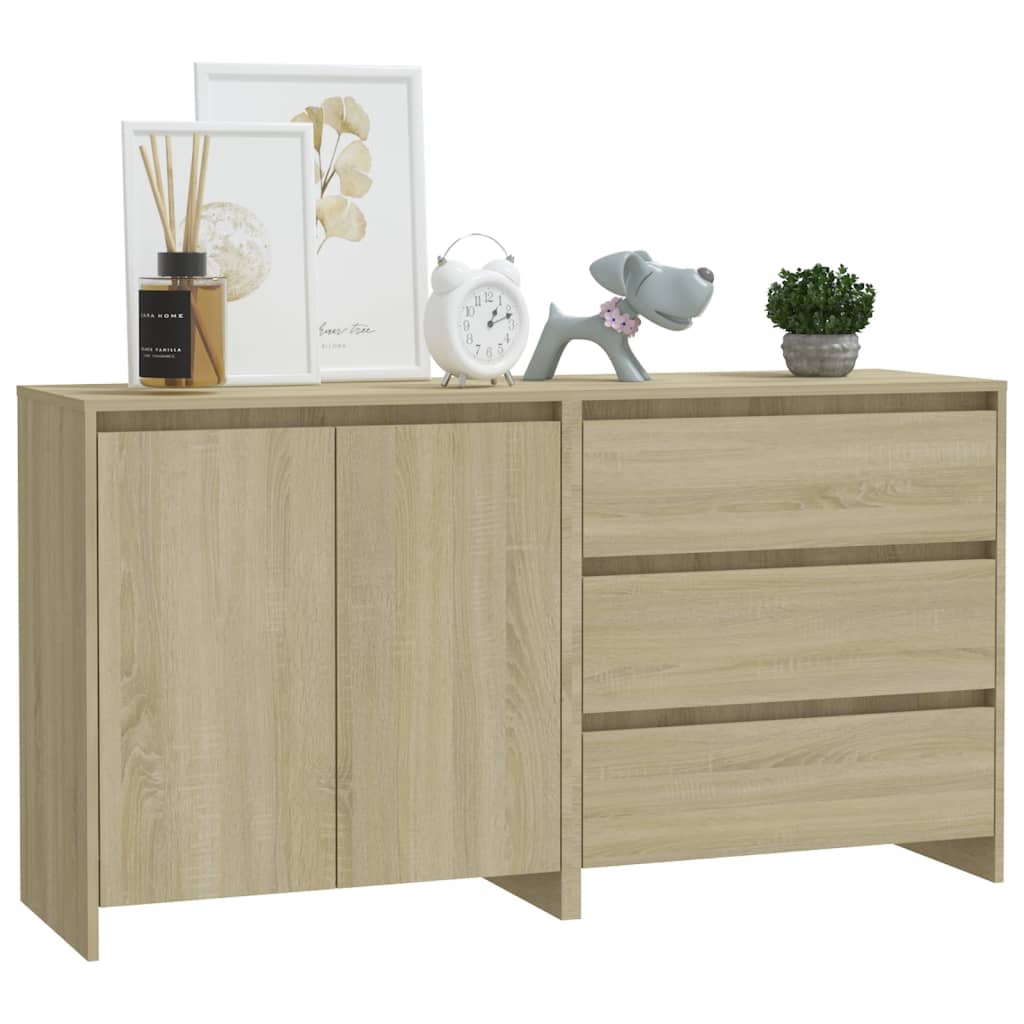 2 Piece Sideboard Sonoma Oak Engineered Wood