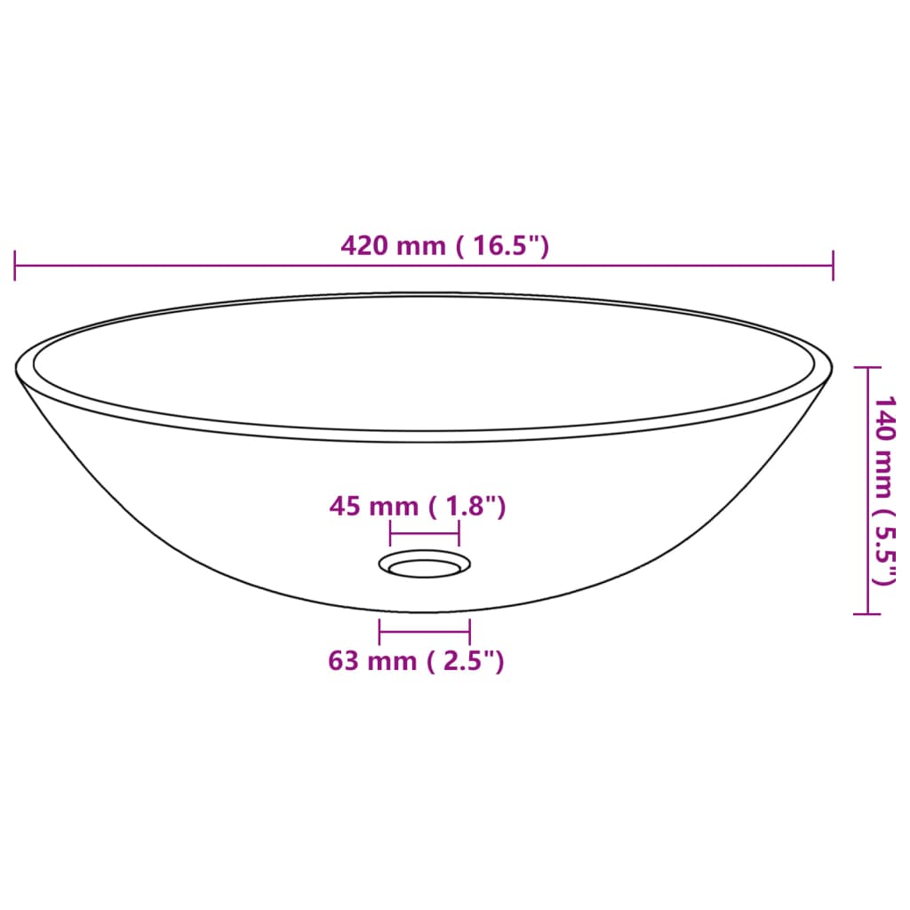 Bathroom Sink with Tap and Push Drain Clear Tempered Glass