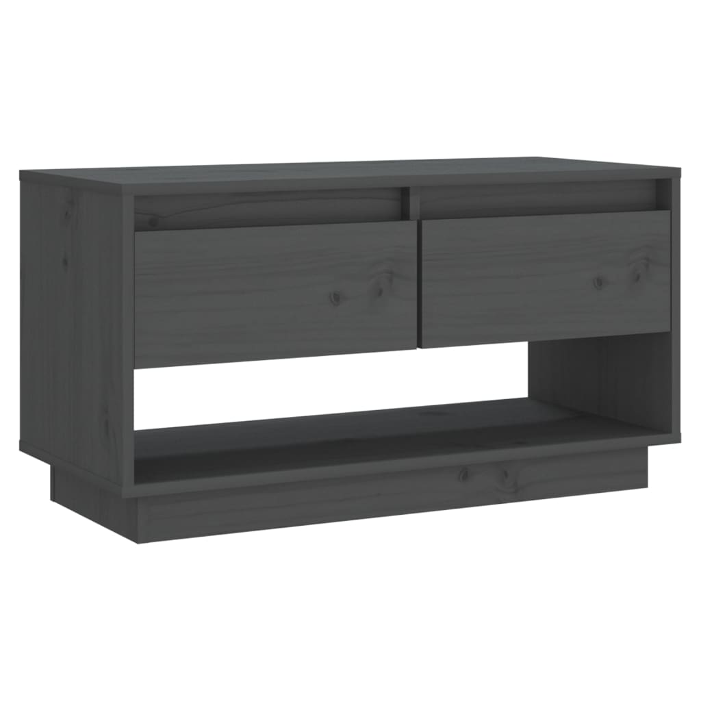 TV Cabinet Grey 74x34x40 cm Solid Wood Pine