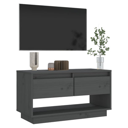 TV Cabinet Grey 74x34x40 cm Solid Wood Pine