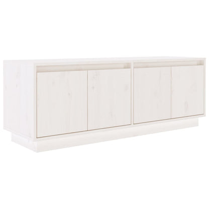 TV Cabinet White 110x34x40 cm Solid Wood Pine