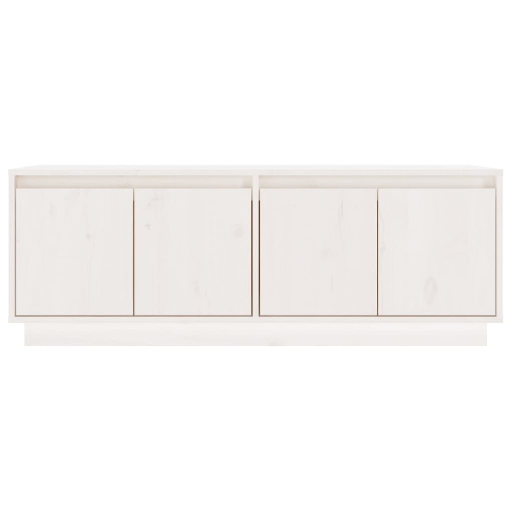 TV Cabinet White 110x34x40 cm Solid Wood Pine