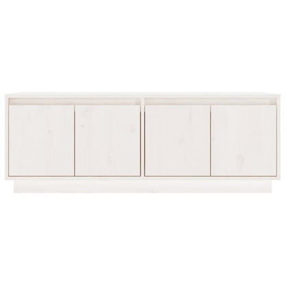 TV Cabinet White 110x34x40 cm Solid Wood Pine