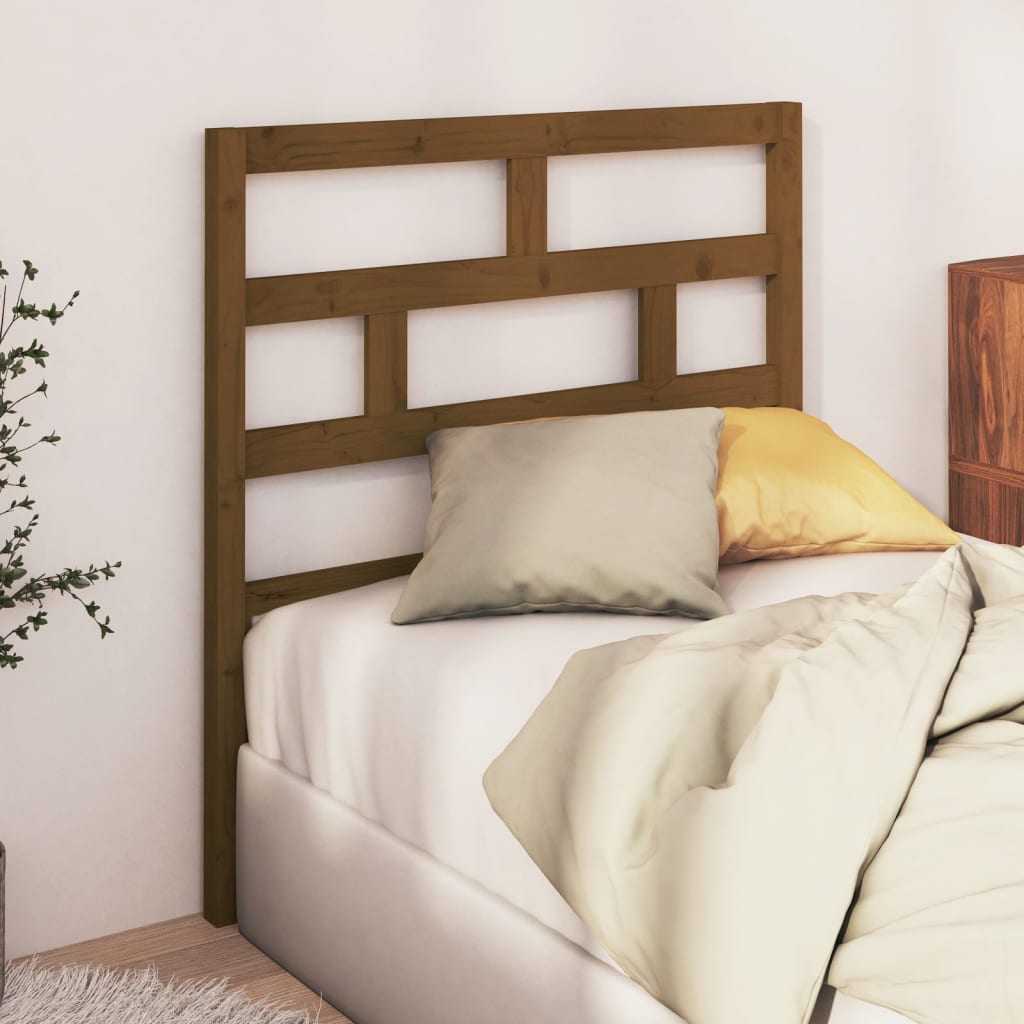 Bed Headboard Honey Brown 106x4x100 cm Solid Wood Pine