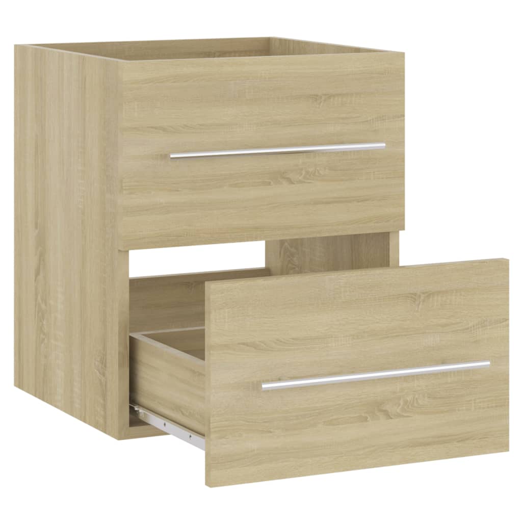 Sink Cabinet with Built-in Basin Sonoma Oak Engineered Wood