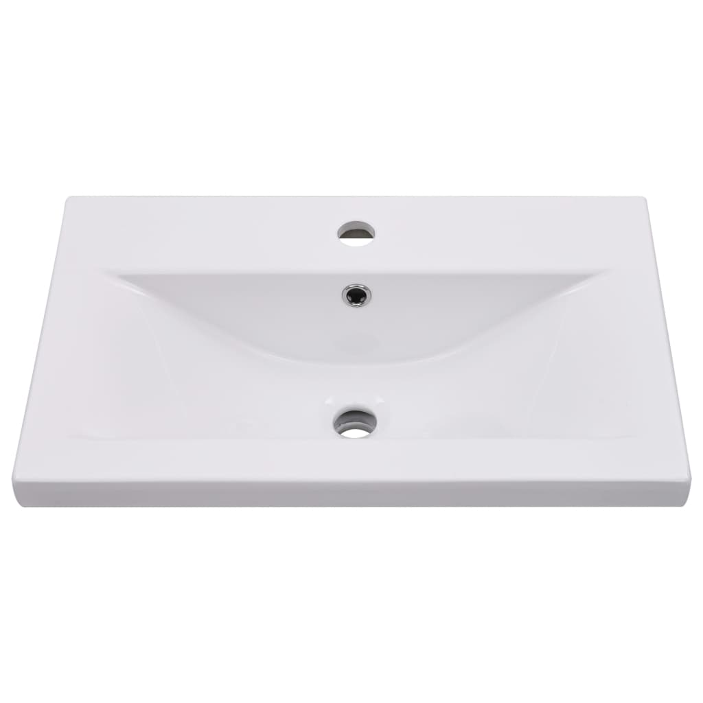 Sink Cabinet with Built-in Basin High Gloss White Engineered Wood