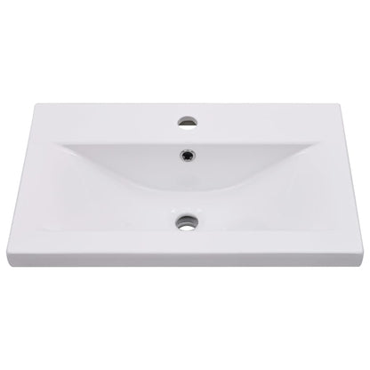 Sink Cabinet with Built-in Basin High Gloss White Engineered Wood