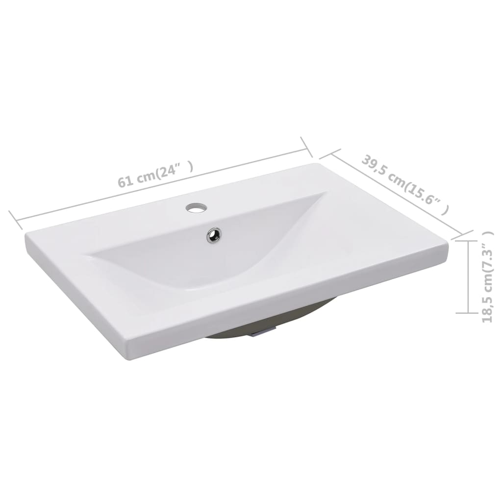 Sink Cabinet with Built-in Basin High Gloss White Engineered Wood