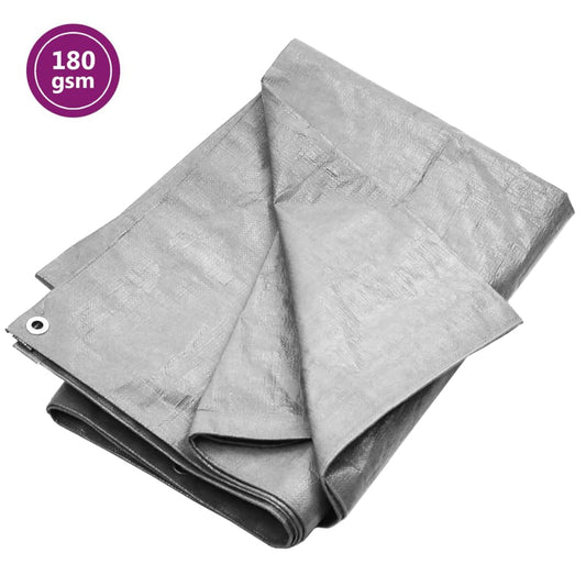 Tarpaulin 180 g/m² 4x4 m Grey HDPE