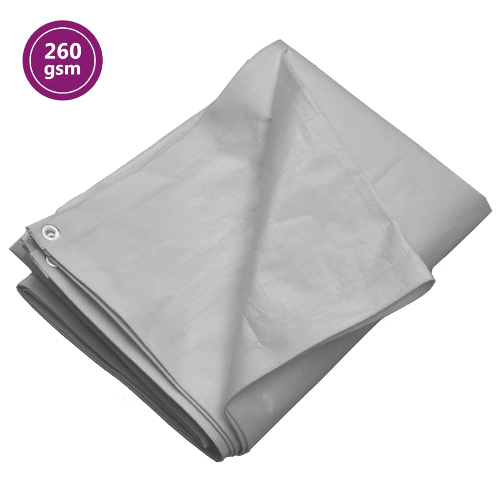 Tarpaulin 260 g/m² 3x6 m Grey HDPE