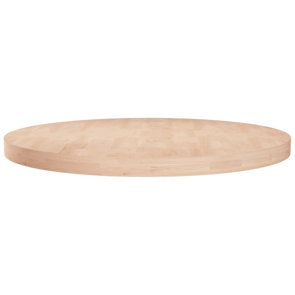 Round Table Top Ø60x4 cm Untreated Solid Wood Oak