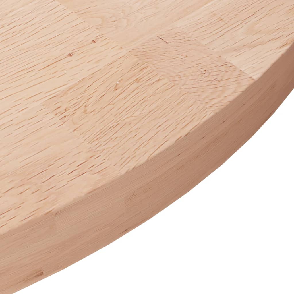 Round Table Top Ø60x4 cm Untreated Solid Wood Oak