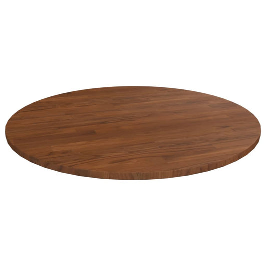 Round Table Top Dark Brown Ø70x1.5 cm Treated Solid Wood Oak