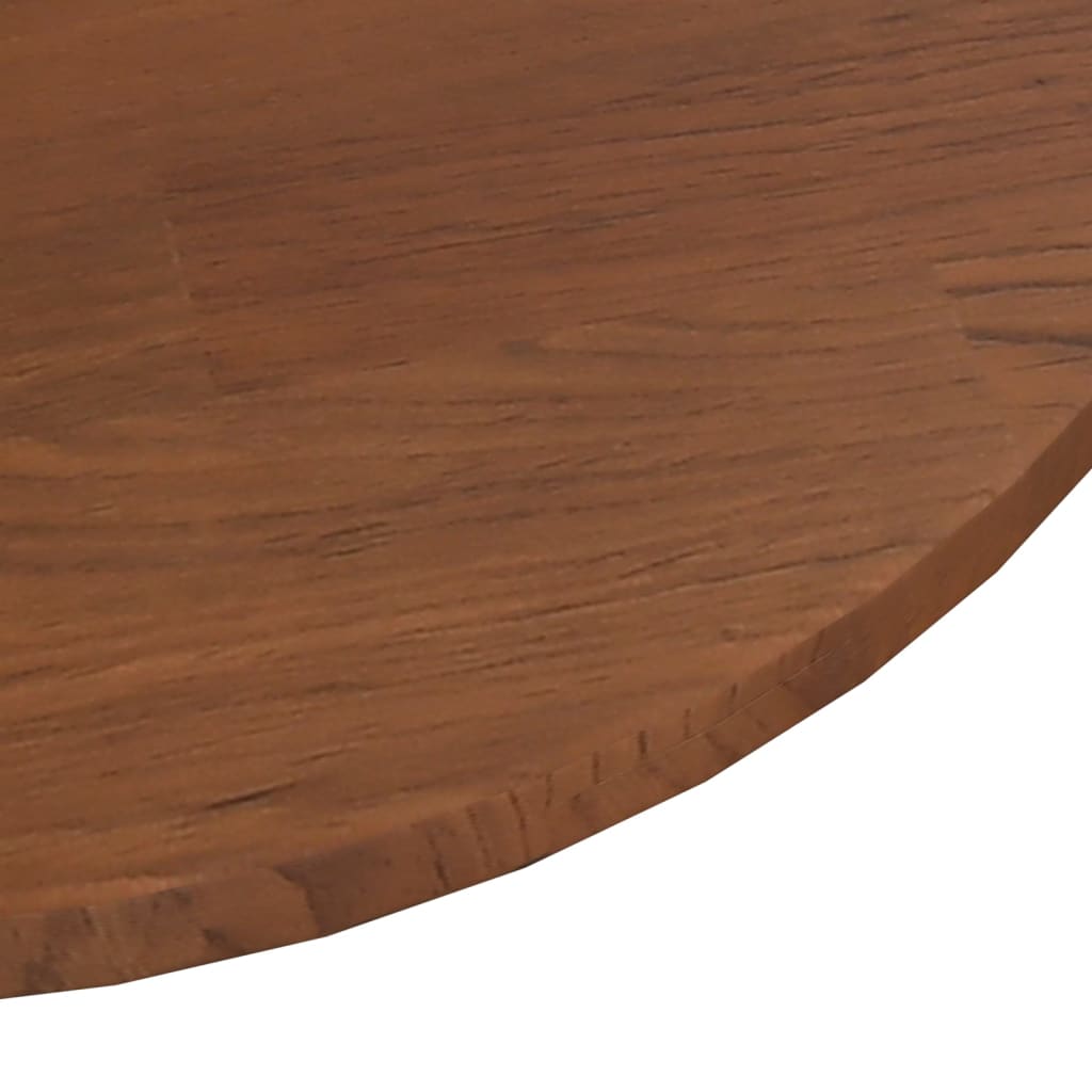 Round Table Top Dark Brown Ø70x1.5 cm Treated Solid Wood Oak