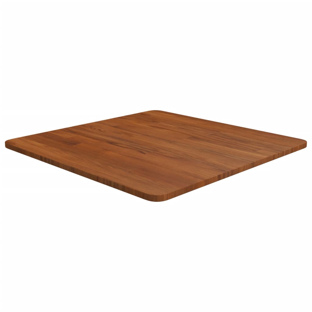 Square Table Top Dark Brown 60x60x1.5cm Treated Solid Wood Oak