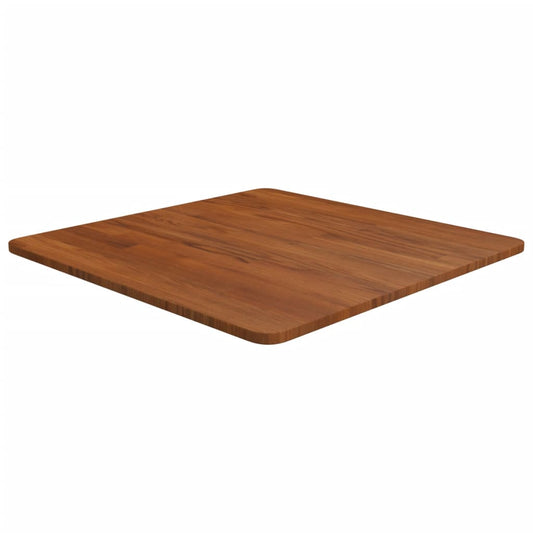 Square Table Top Dark Brown 60x60x1.5cm Treated Solid Wood Oak