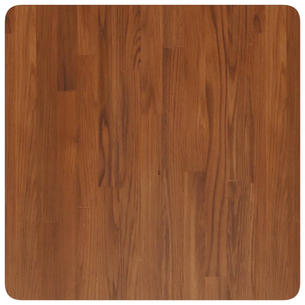 Square Table Top Dark Brown 60x60x1.5cm Treated Solid Wood Oak