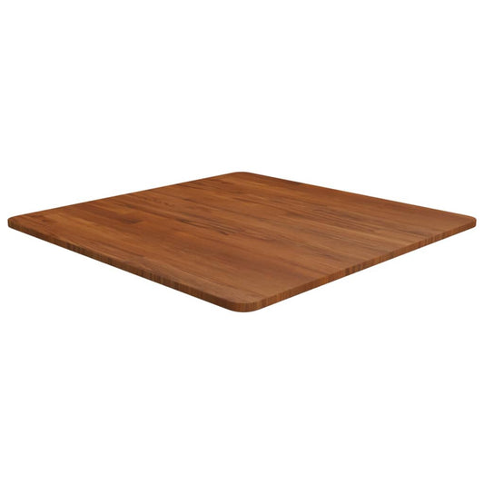 Square Table Top Dark Brown 70x70x1.5cm Treated Solid Wood Oak