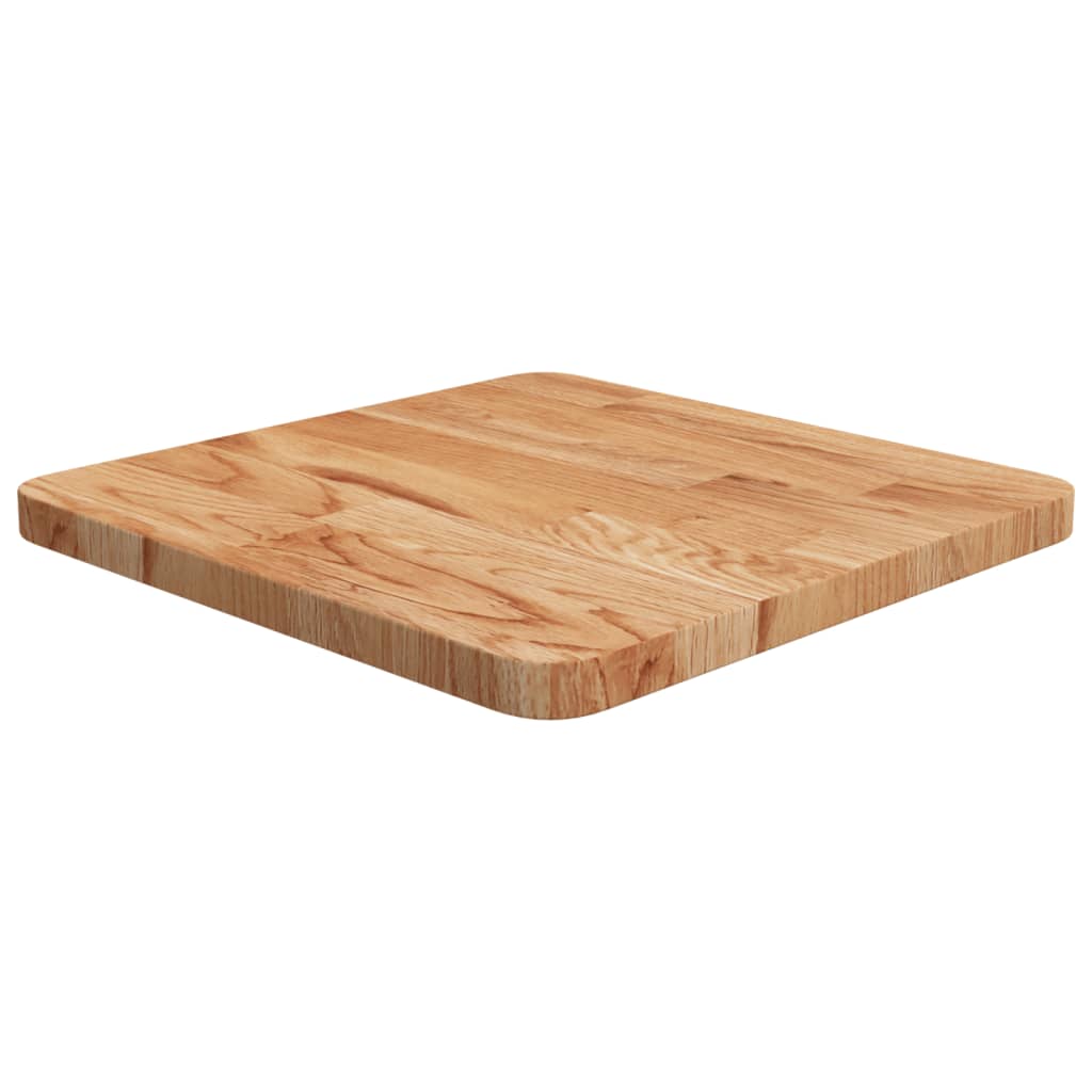 Square Table Top Light Brown 40x40x2.5cm Treated Solid Wood Oak