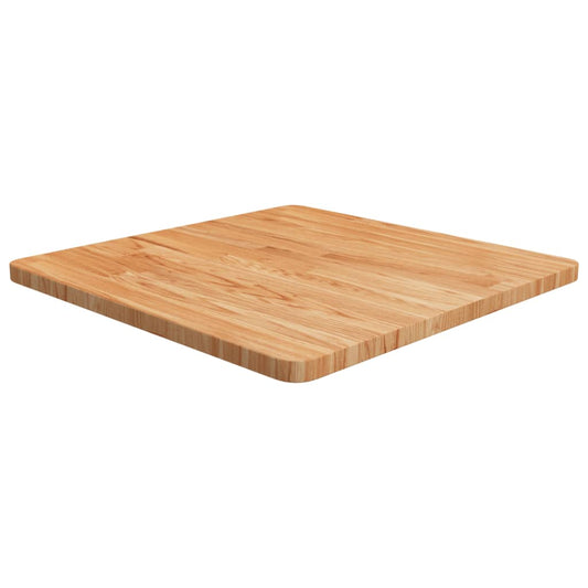 Square Table Top Light Brown 60x60x2.5cm Treated Solid Wood Oak