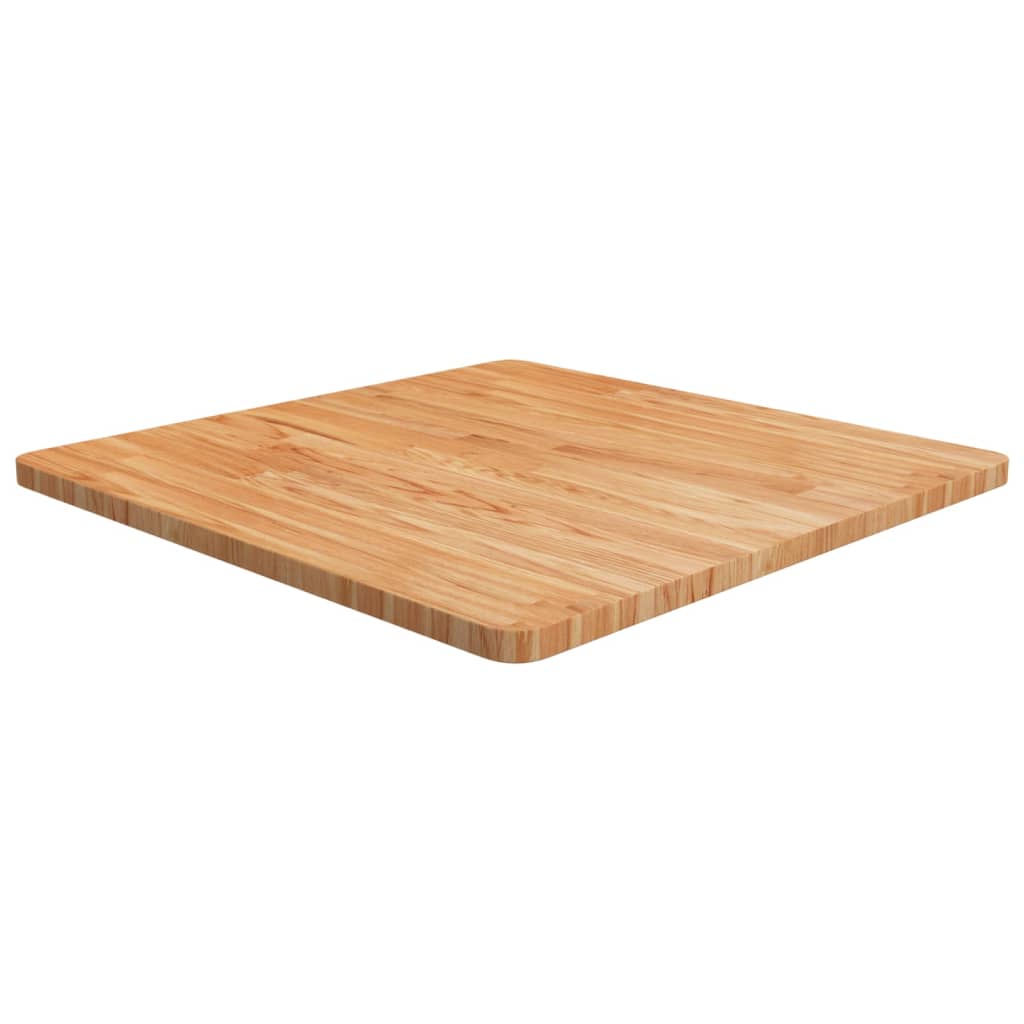 Square Table Top Light Brown 70x70x2.5cm Treated Solid Wood Oak