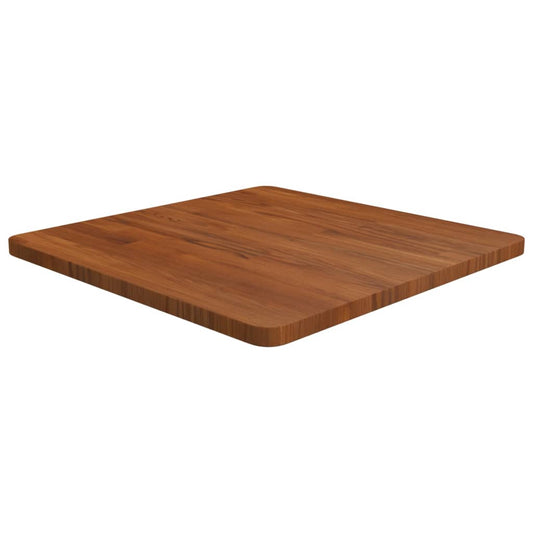 Square Table Top Dark Brown 60x60x2.5cm Treated Solid Wood Oak