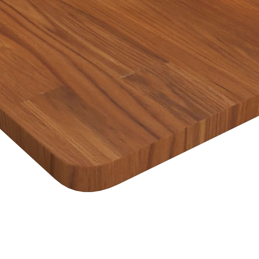 Square Table Top Dark Brown 60x60x2.5cm Treated Solid Wood Oak