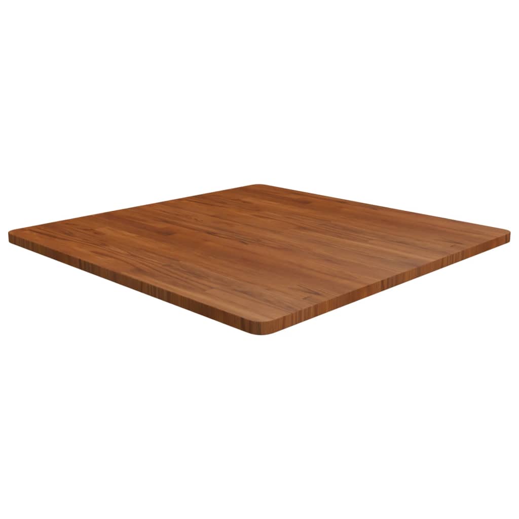 Square Table Top Dark Brown 90x90x2.5cm Treated Solid Wood Oak