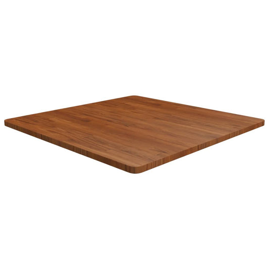 Square Table Top Dark Brown 90x90x2.5cm Treated Solid Wood Oak