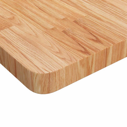 Square Table Top Light Brown 40x40x4cm Treated Solid Wood Oak