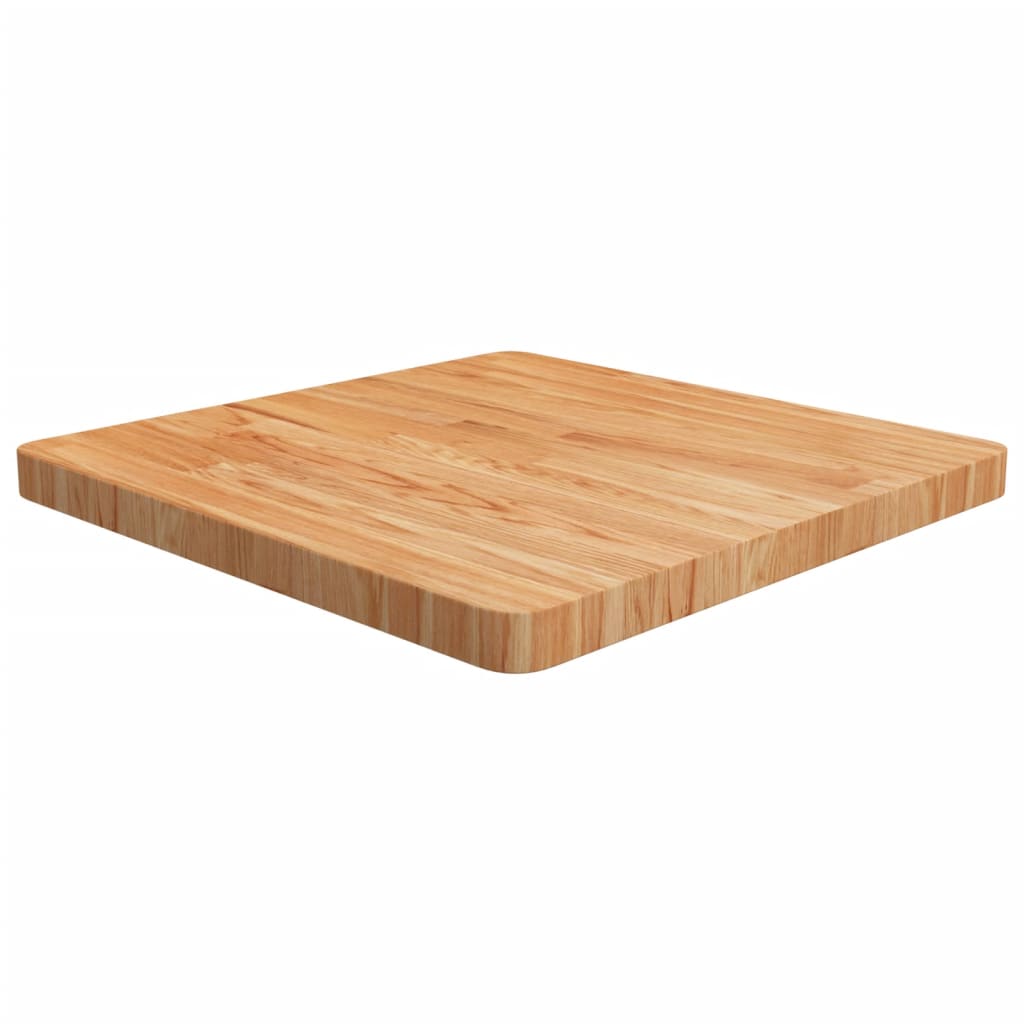 Square Table Top Light Brown 60x60x4cm Treated Solid Wood Oak