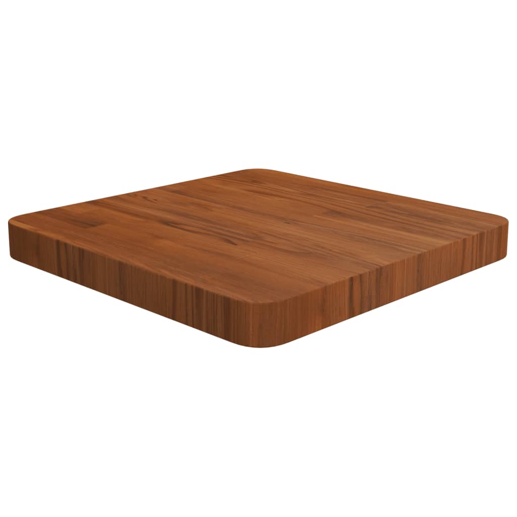 Square Table Top Dark Brown 40x40x4cm Treated Solid Wood Oak