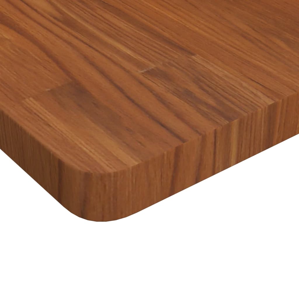 Square Table Top Dark Brown 40x40x4cm Treated Solid Wood Oak