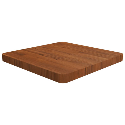 Square Table Top Dark Brown 50x50x4cm Treated Solid Wood Oak