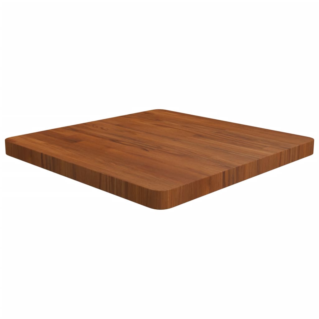 Square Table Top Dark Brown 60x60x4cm Treated Solid Wood Oak